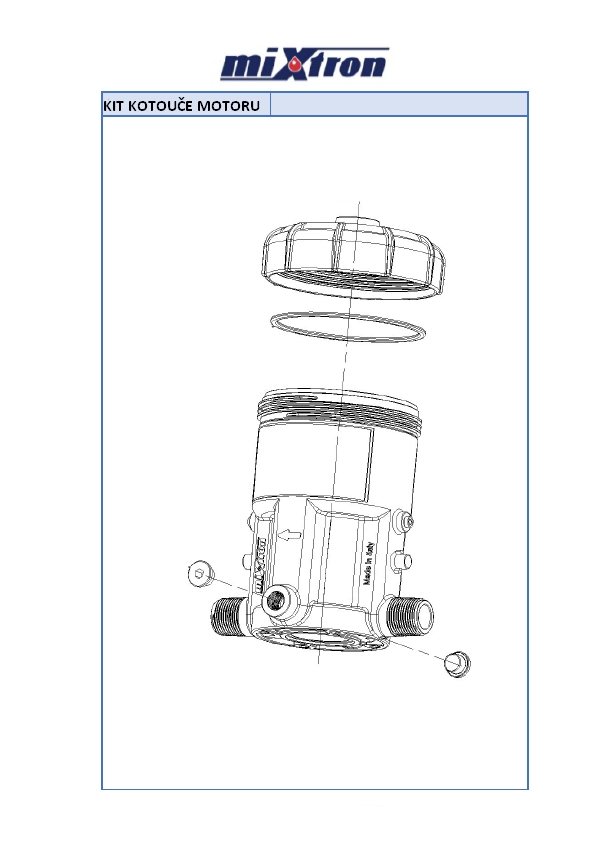 Kit kotouče motoru, mixtron, dávkovací a směšovací čerpadlo