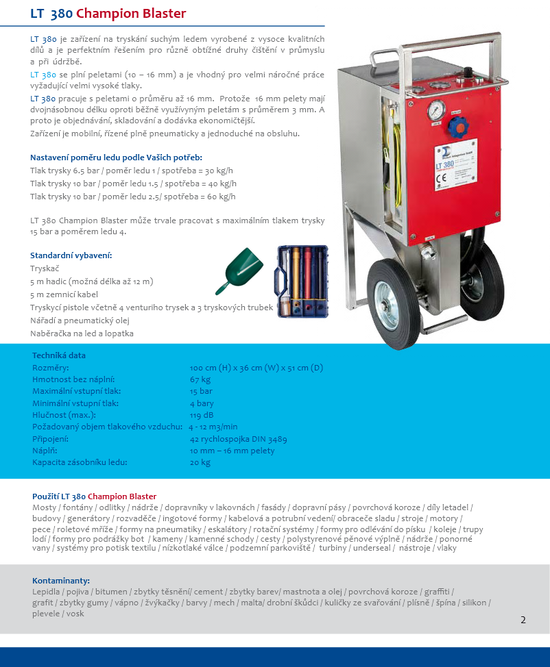LT 380 Chapion blaster, tryskač CO2