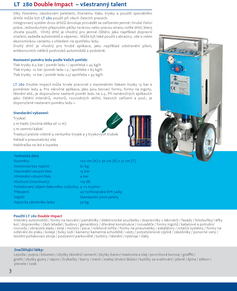 LT 280 Double impact, tryskače CO2, tryskač